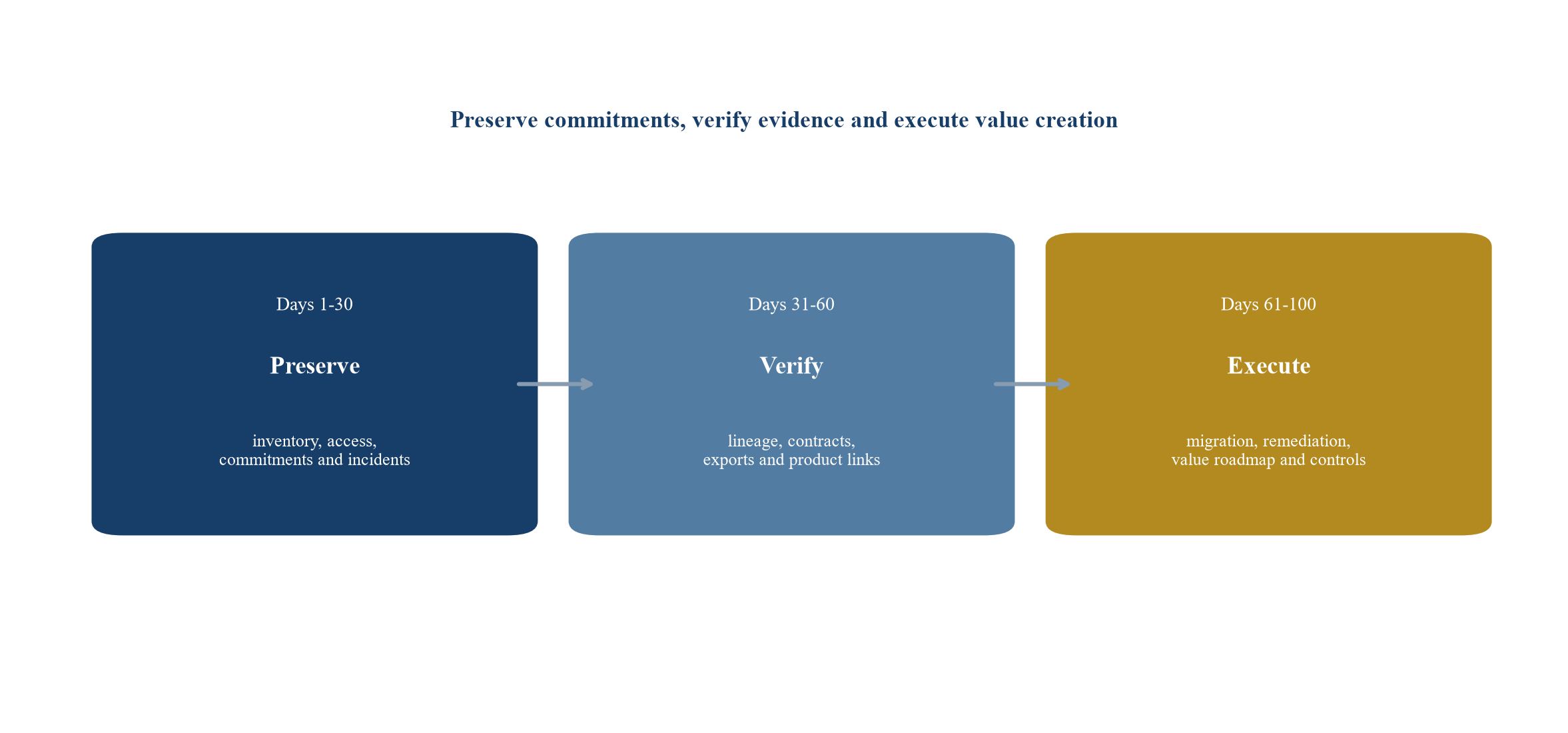 Figure 5 One-hundred-day data-value governance roadmap