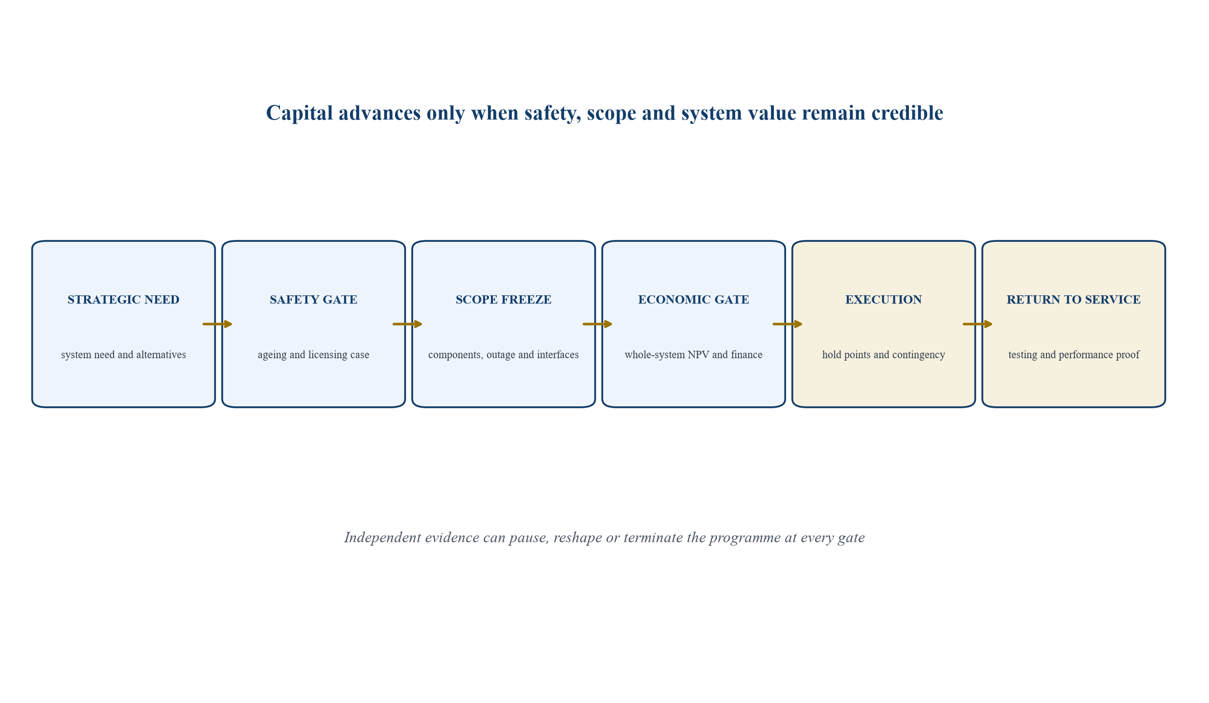 Figure 1. Reactor life-extension decision stage gate