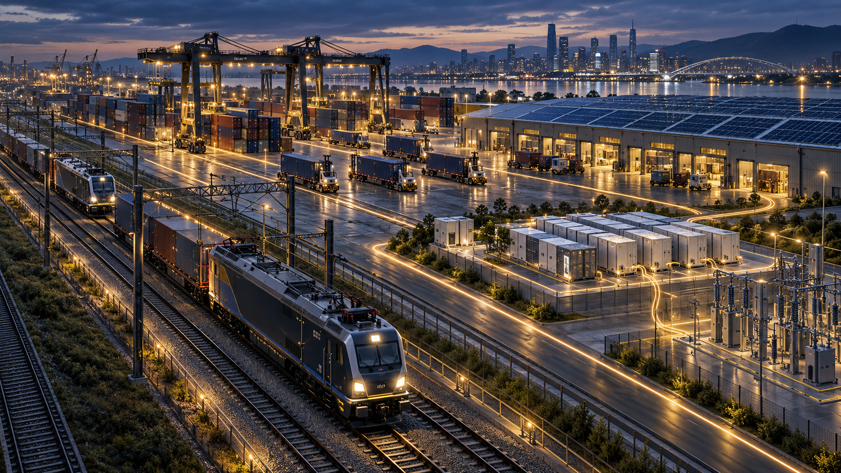 Electrify the Hub: Whole-System Returns in Rail and Logistics