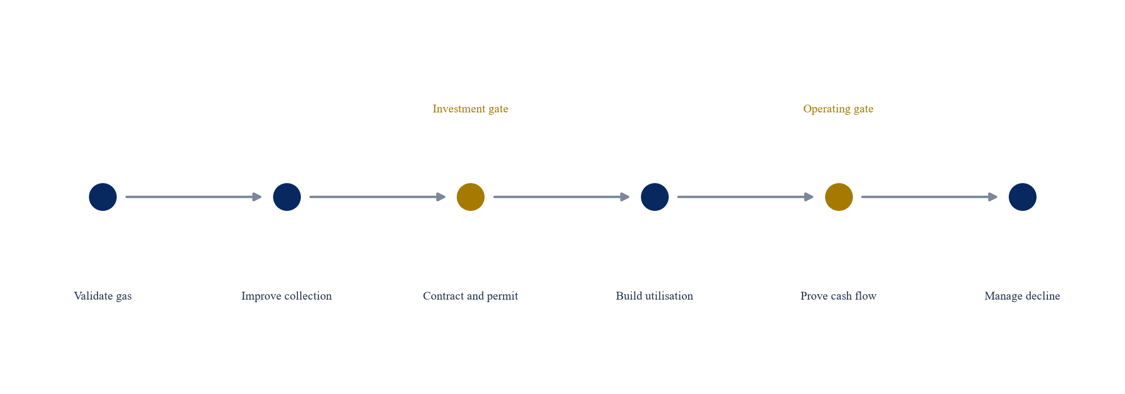 Figure 3. Proposed landfill-gas capital and lifecycle roadmap