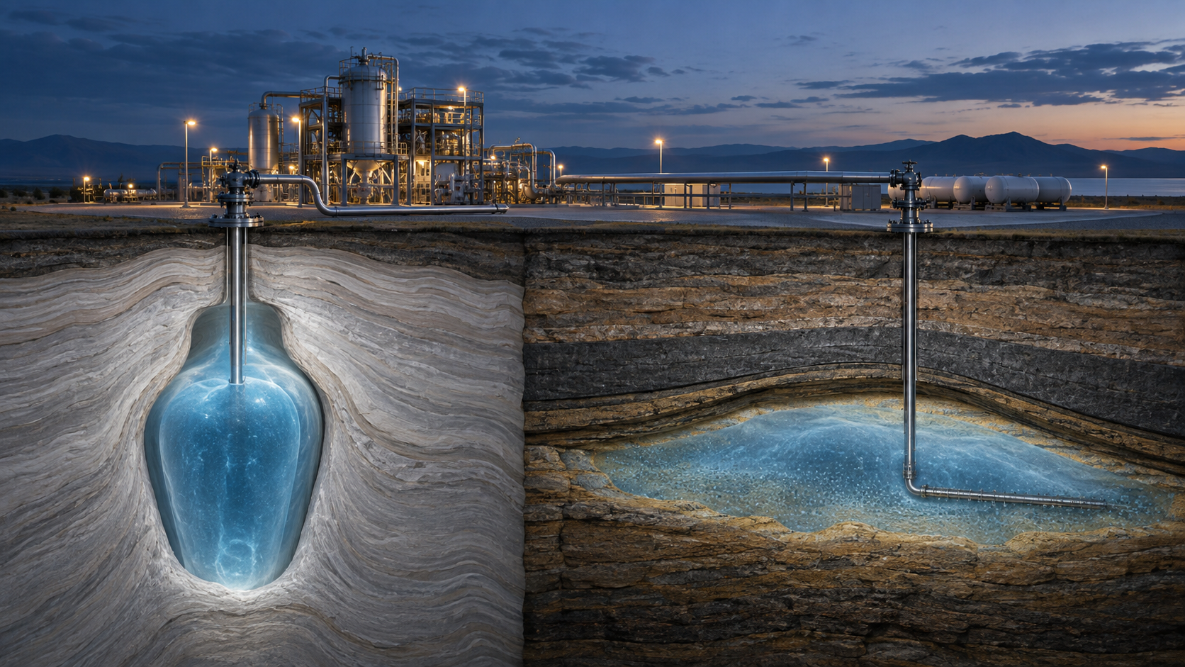Hydrogen beneath the Ground: Pricing Caverns and Depleted Fields