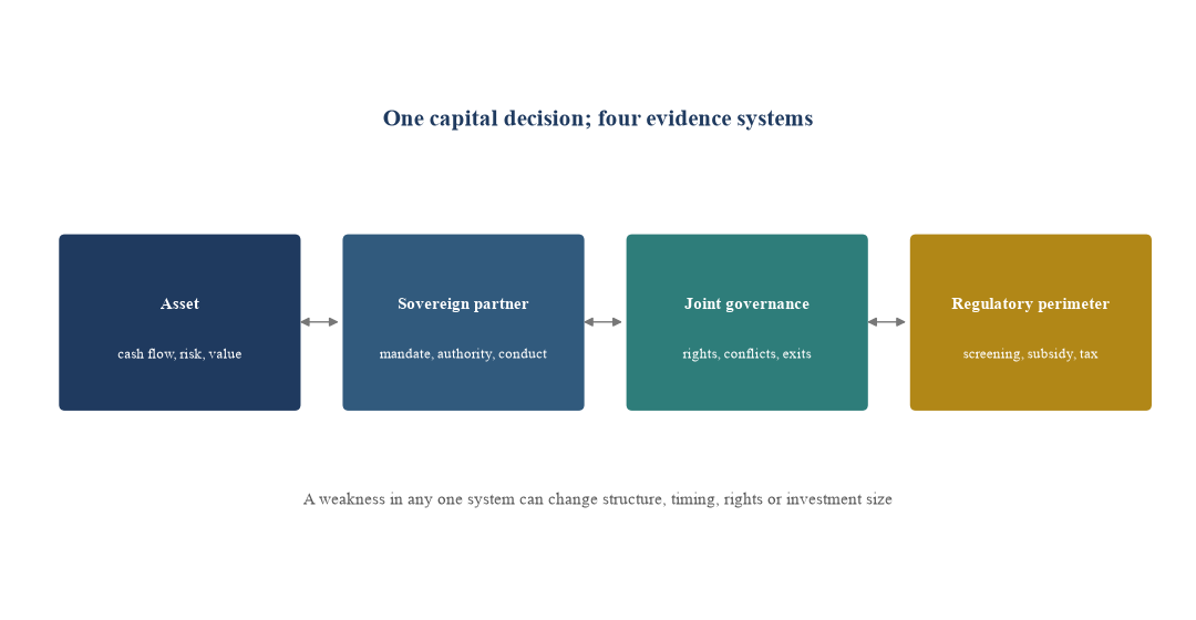 Figure 1. Four connected diligence subjects in a sovereign co-investment