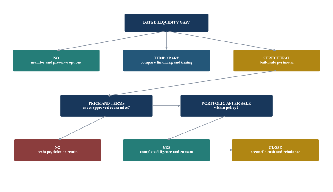 Figure 5. Investment-committee decision tree for private-market liquidity