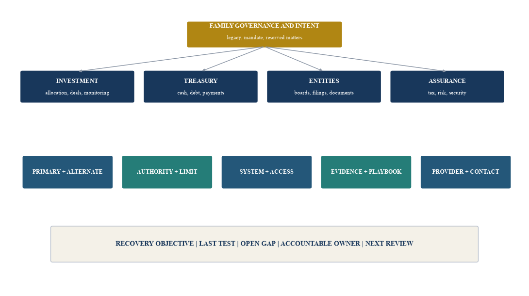 Figure 2. Critical-capability map from family governance to authorised execution