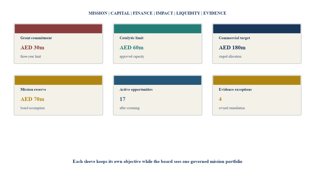 Figure 6. Hypothetical mission-related investing dashboard