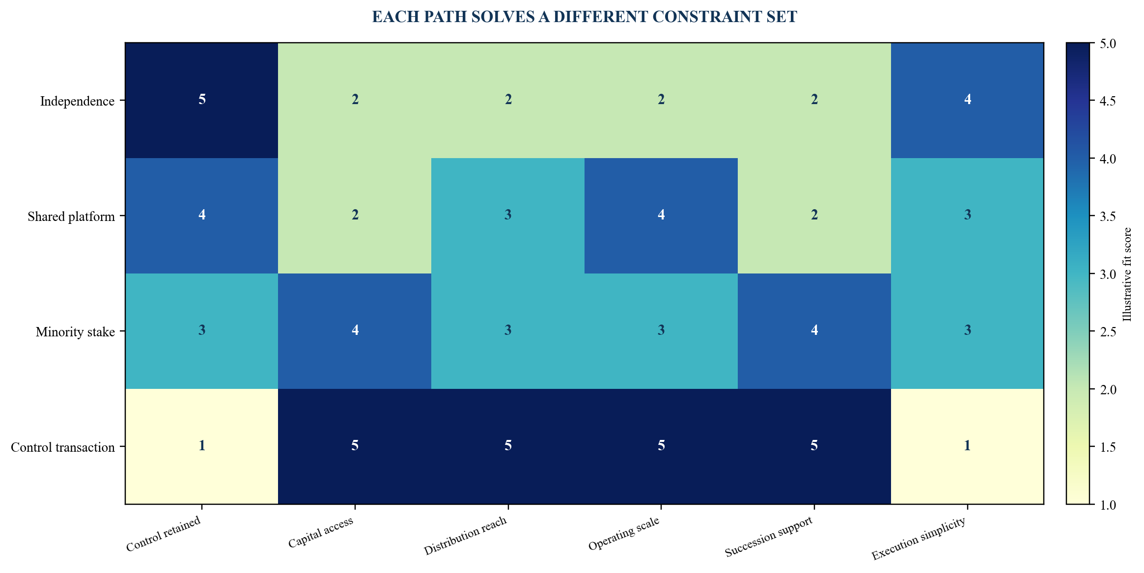 Figure 2. Illustrative strategic-option map