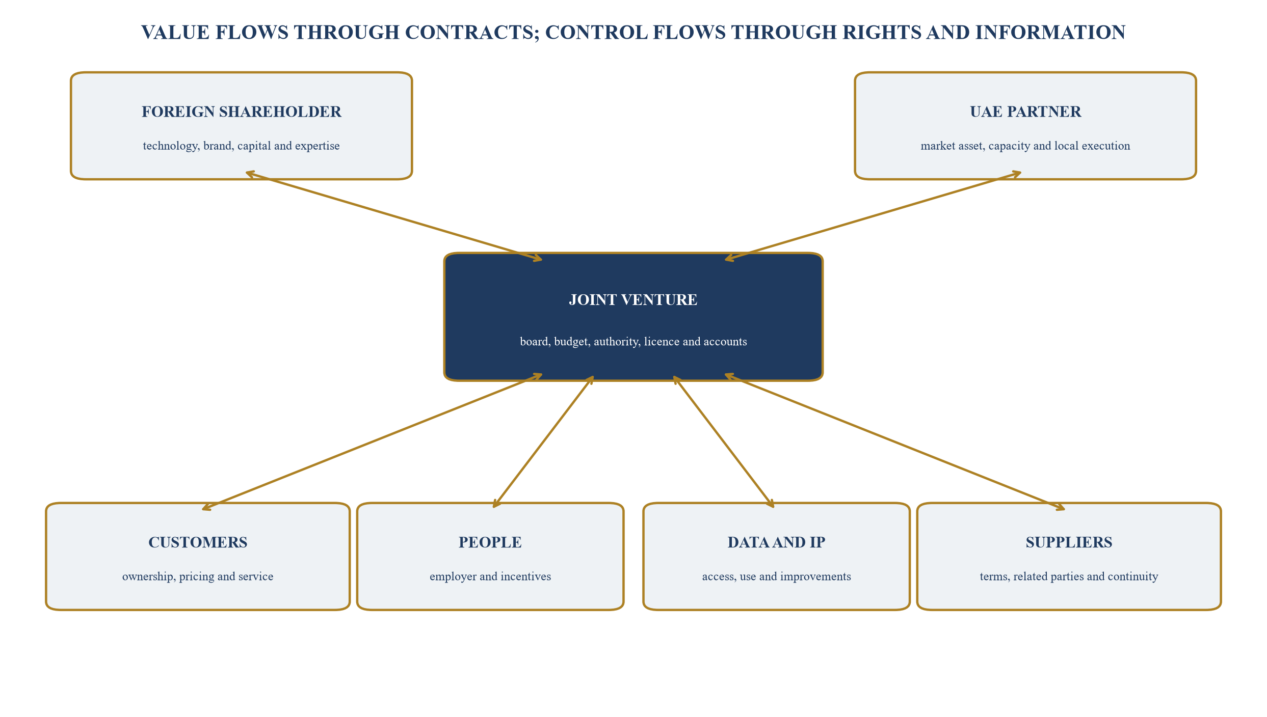 Figure 3. Joint-venture entity, contract and control map