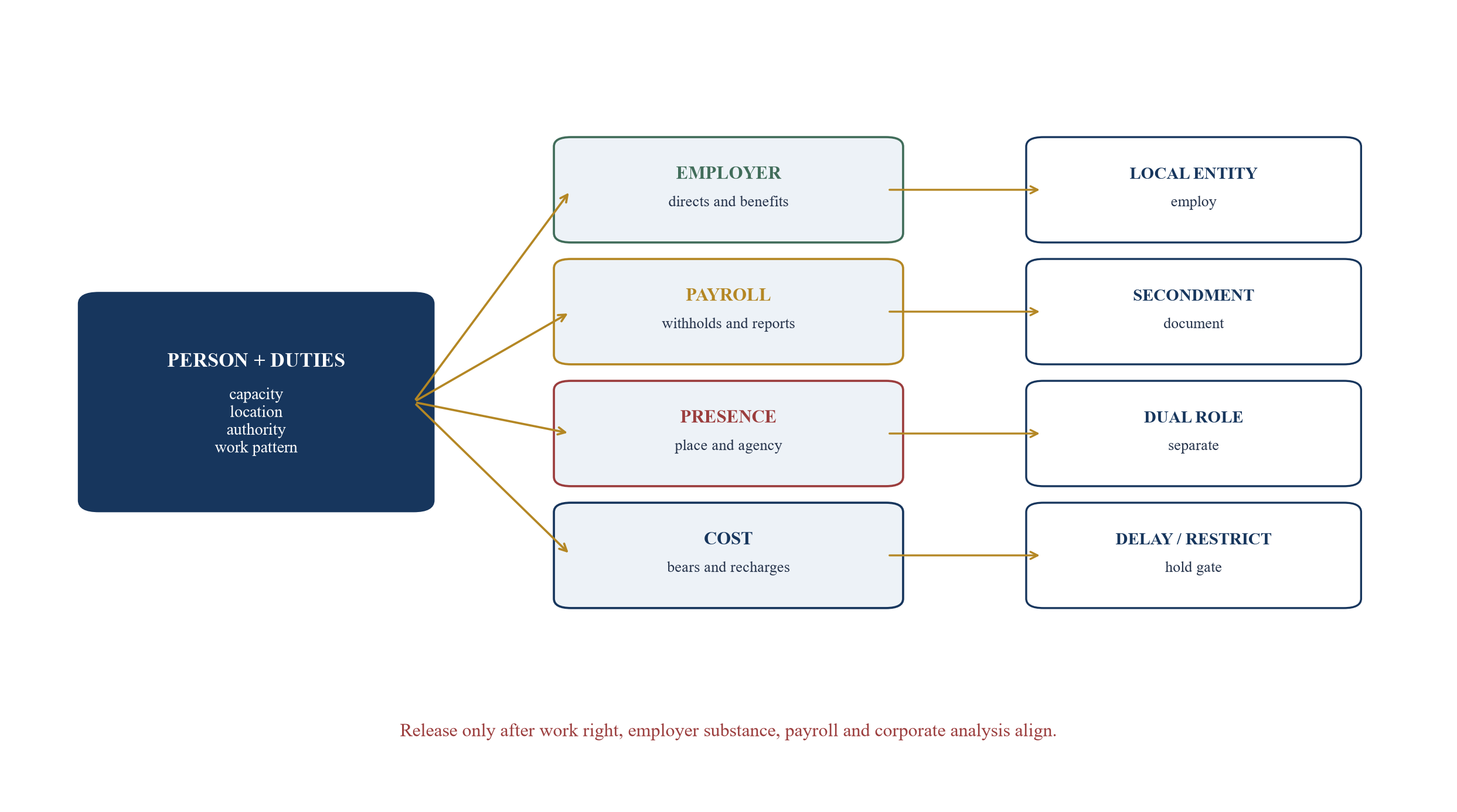 Figure 3. Employing-entity and corporate-presence decision architecture