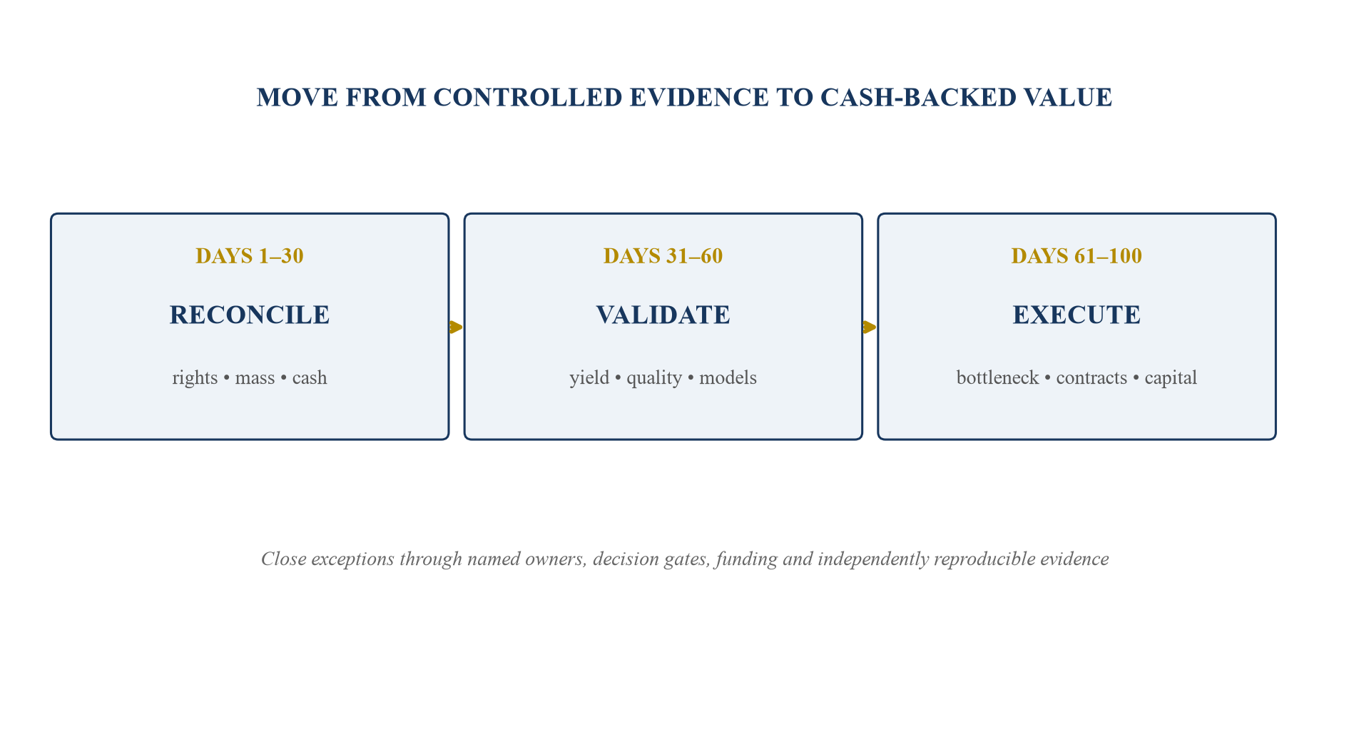 Figure 5. Battery-recycling one-hundred-day value plan