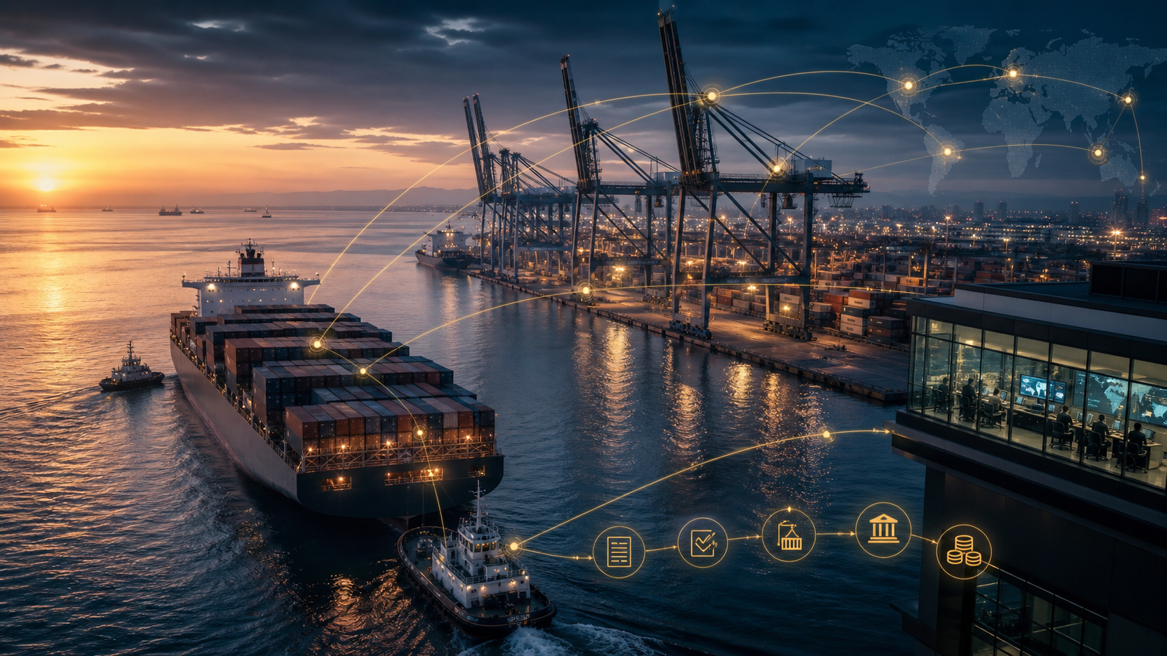 AI Port Calls and Maritime Single Windows: Throughput, Working Capital and Interoperability