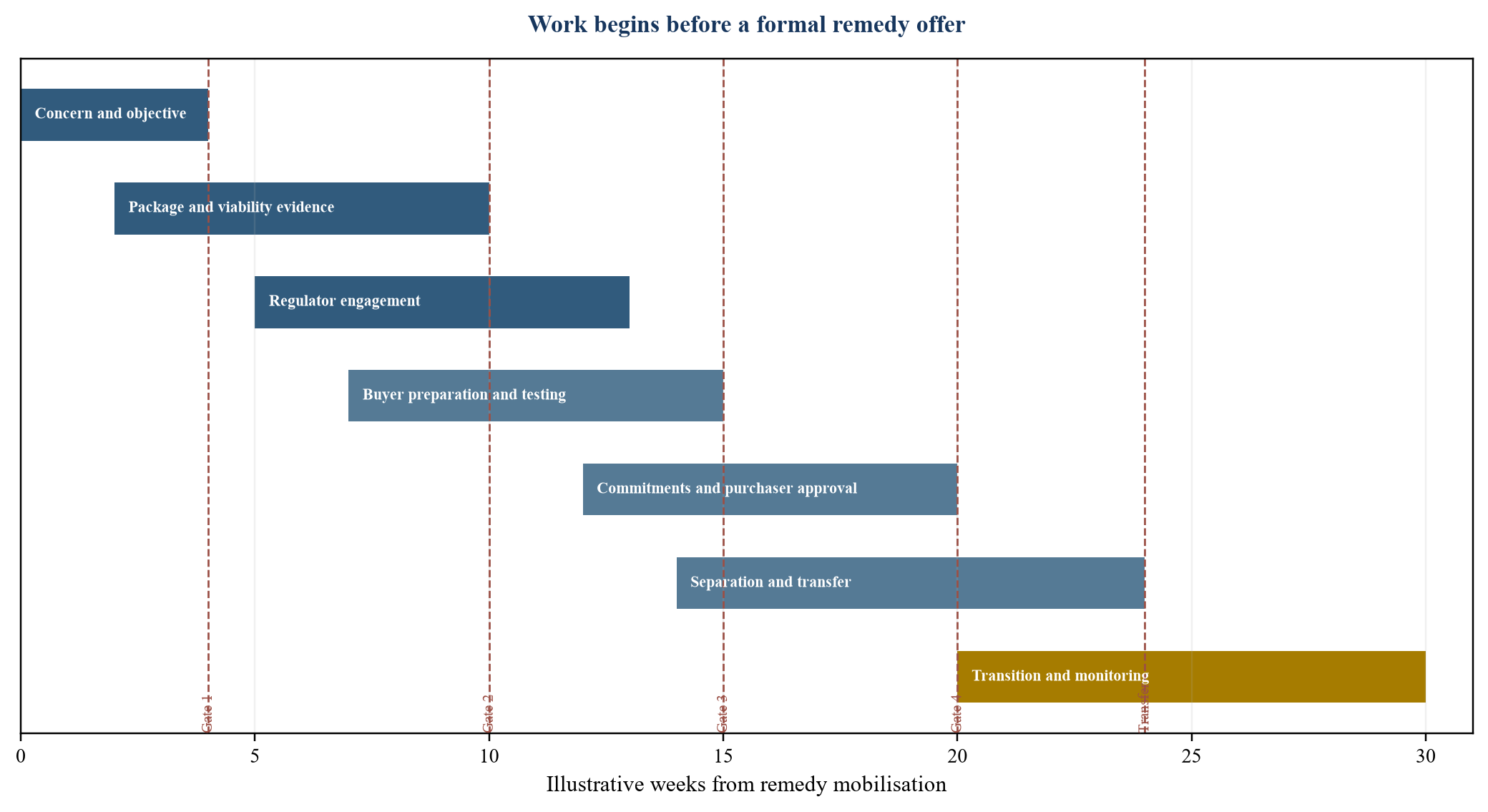 Figure 3. Hypothetical remedy critical path