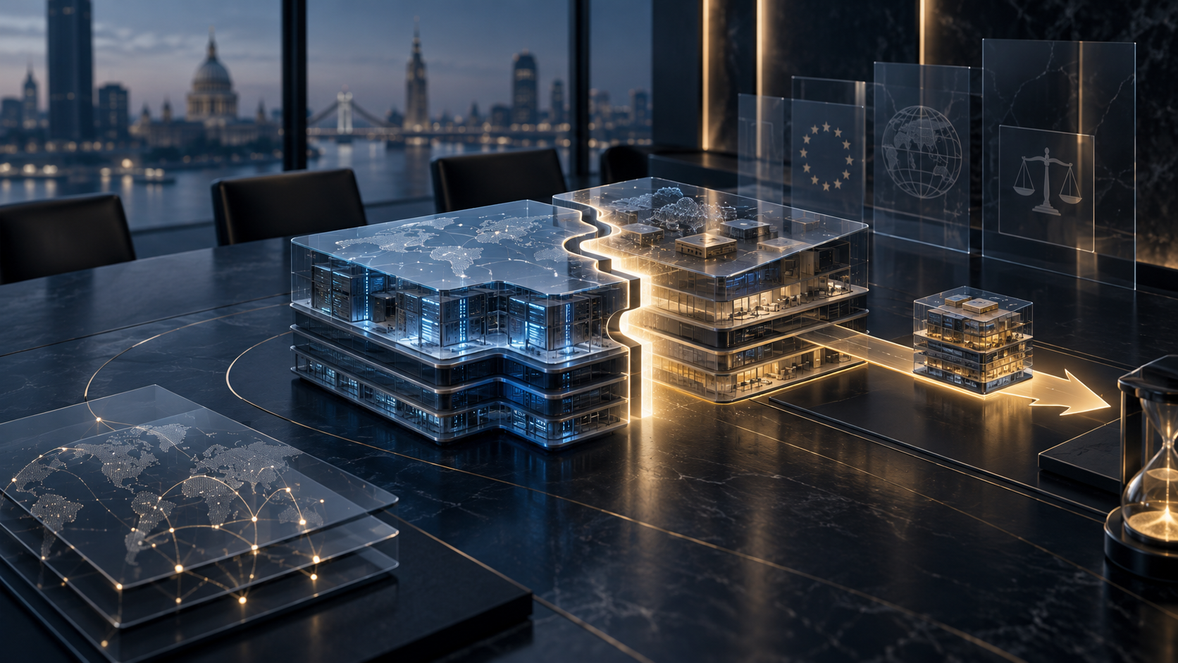 Two interlocking technology platforms separate along a precise boundary while a viable standalone business moves toward an independent buyer.
