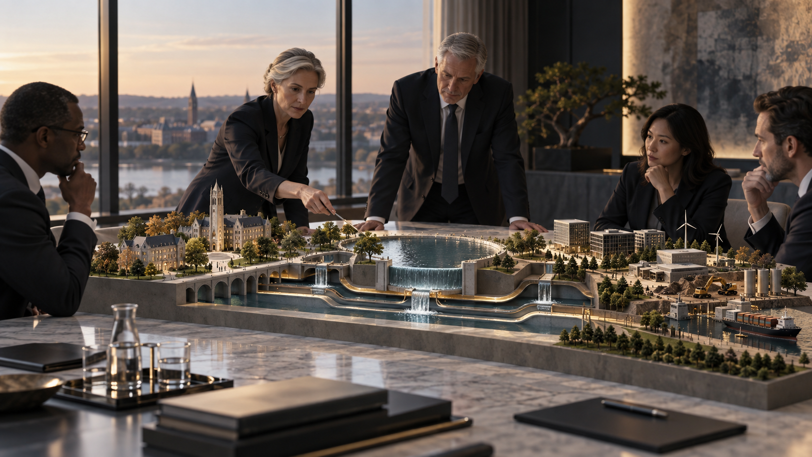 An endowment investment committee reviews a governed liquidity budget linking mission payments, private-asset calls, distributions and protected reserves.