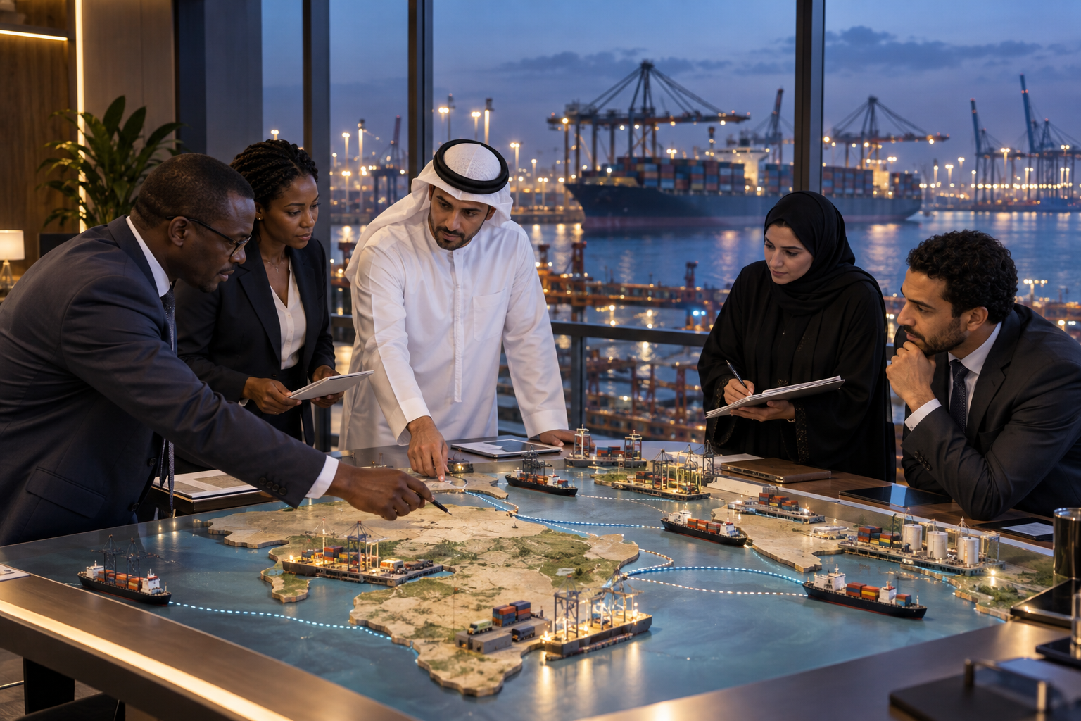 Les dirigeants financiers d’Afrique et du Golfe structurent un corridor d’exportation transfrontalier autour des ports, des marchandises, des garanties et des preuves de paiement.