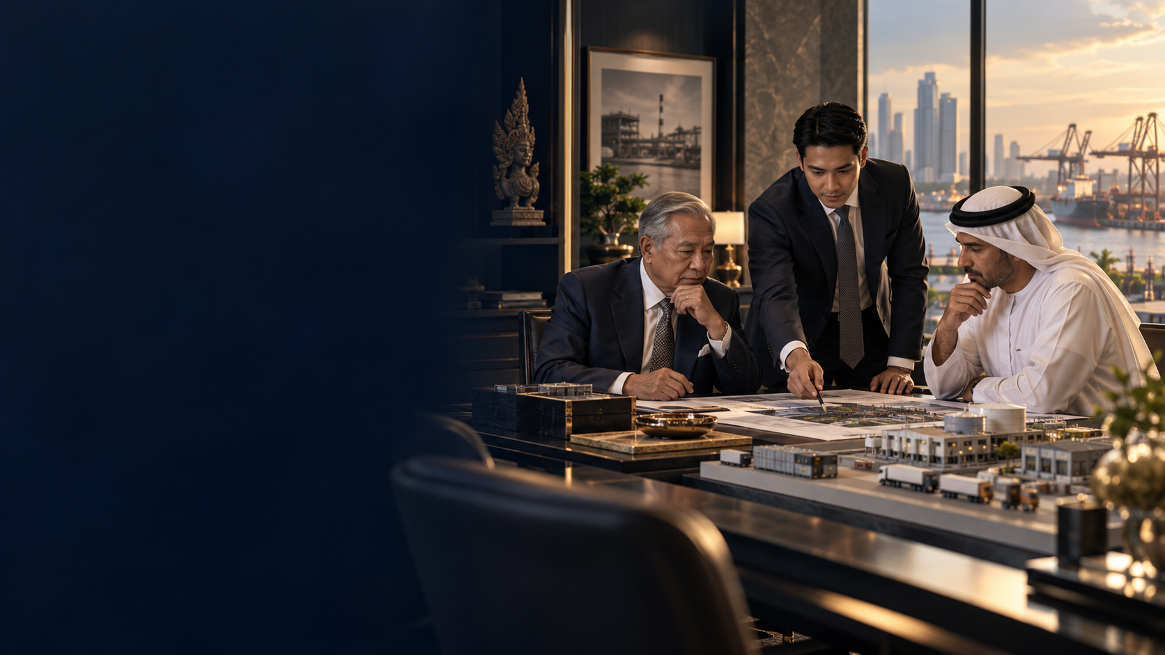 A Southeast Asian family-business founder, next-generation leader and GCC investor review a succession and growth-capital plan.