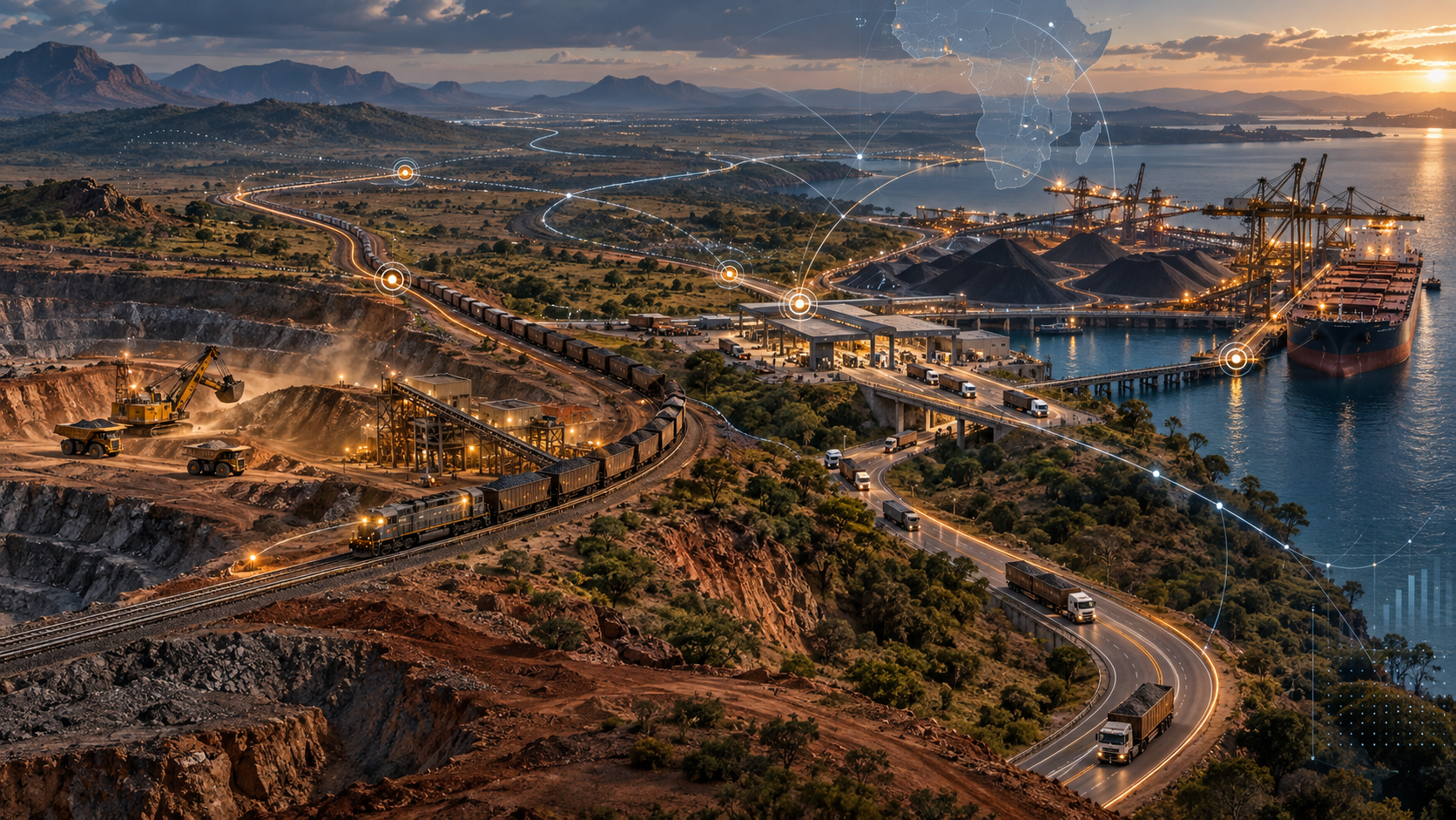 Investors connect mine and customer flows to corridor capacity, border, rail, port and expansion evidence.