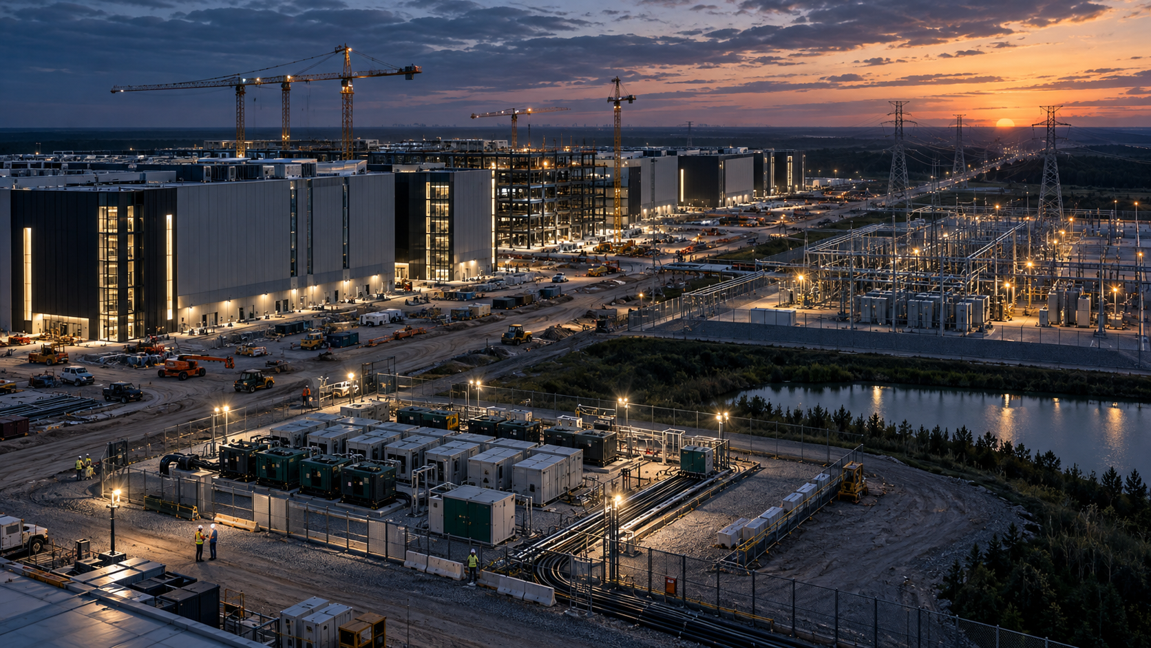 Structure drawdowns and completion tests around uncertain grid delivery and bridge-power evidence.