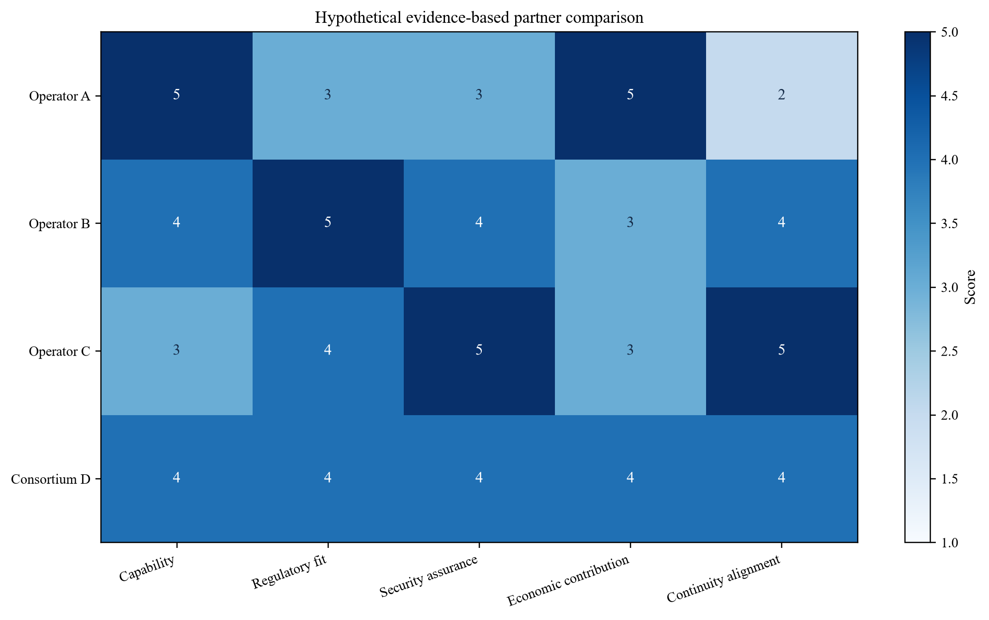 Figure 4. Hypothetical partner-ranking matrix