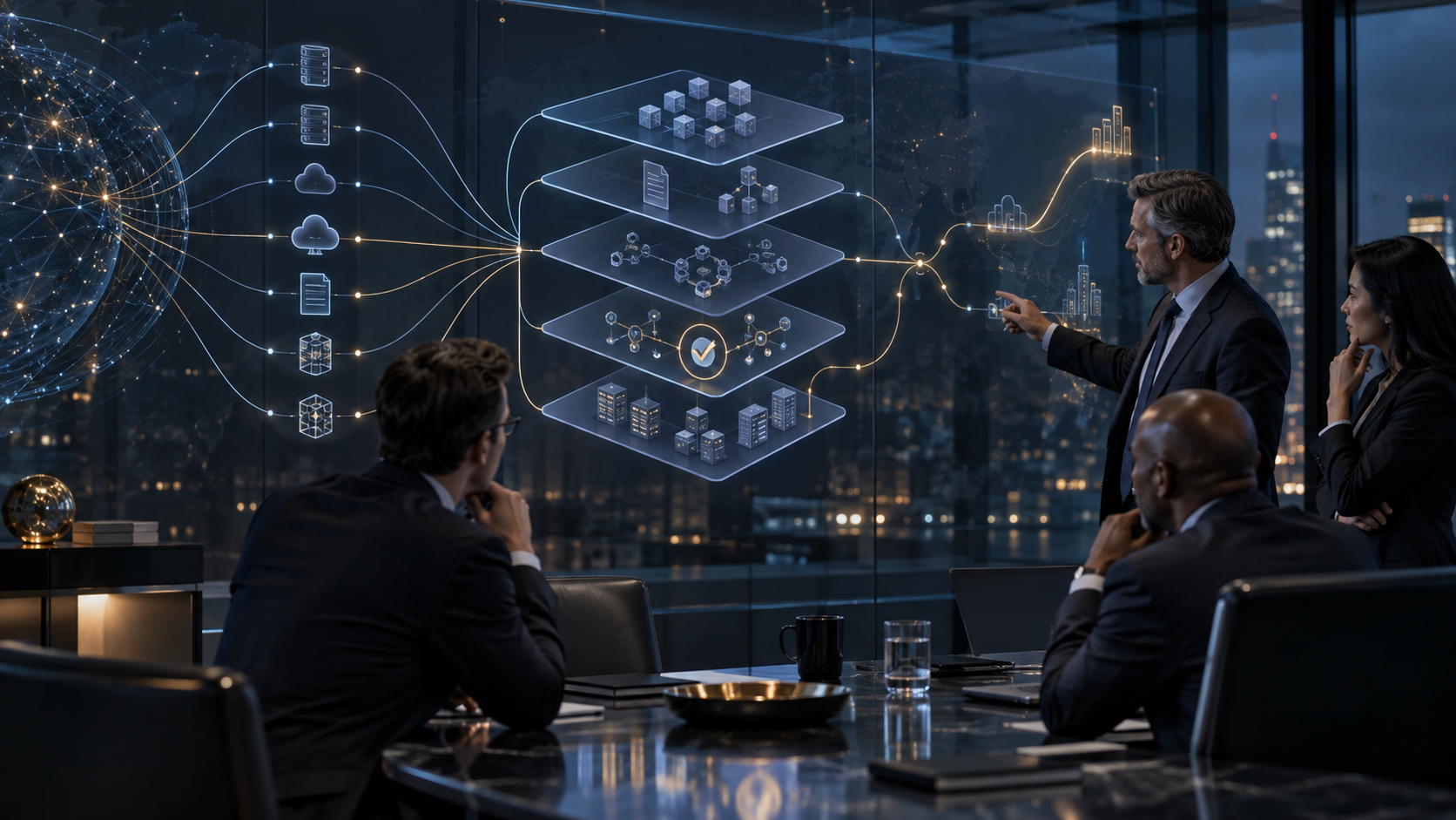 An acquisition team evaluates a layered crypto-agility platform, enterprise migration pathways and recurring control economics.