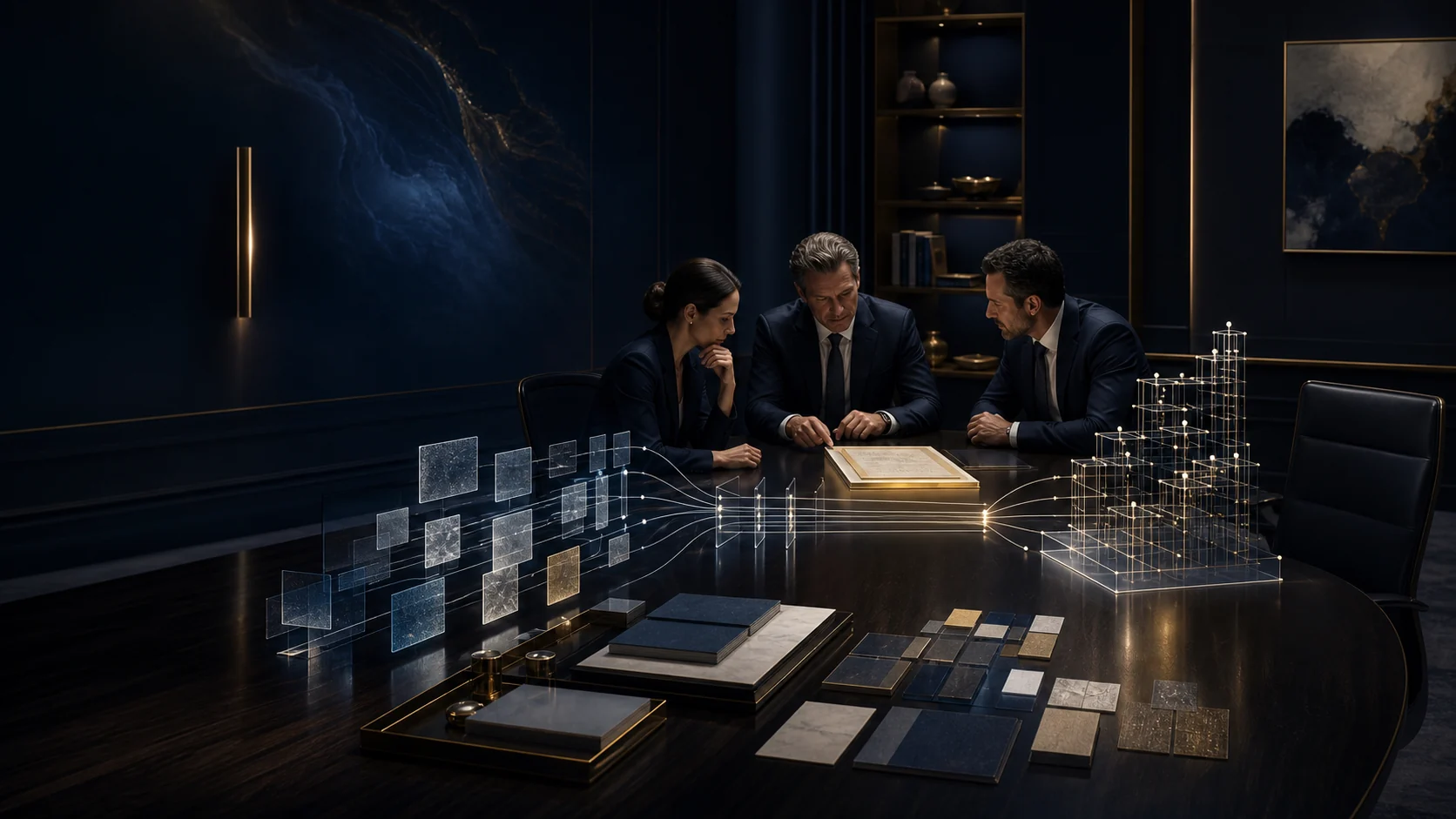 Deal professionals reviewing a verified decision packet through a governed AI copilot workflow