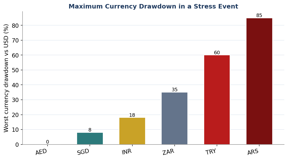 Figure 4. Maximum Currency Drawdown in a Stress Event