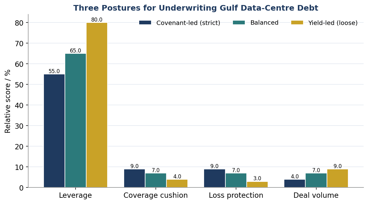 Figure 8. Three Postures for Underwriting Gulf Data-Centre Debt